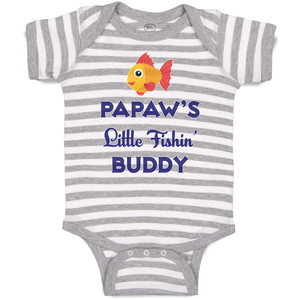 Cute Rascals Toddler T-Shirt Papaw's Little Fishing' Buddy Cotton Fish Boy  & Girl Clothes