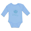 Long Sleeve Bodysuit Baby Crown 1 2 Birthday Celebration on Occasion Cotton