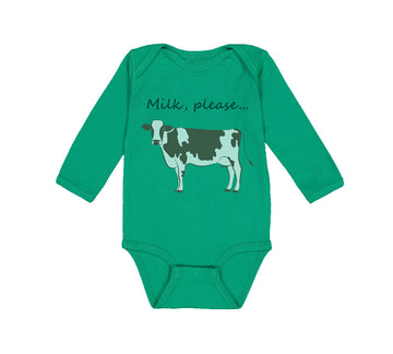 Long Sleeve Bodysuit Baby Milk Please Cow Farm Boy & Girl Clothes Cotton