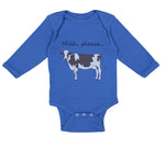 Long Sleeve Bodysuit Baby Milk Please Cow Farm Boy & Girl Clothes Cotton