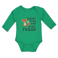 Long Sleeve Bodysuit Baby Bright Eyed and Bushy Tailed Fox Wild Animal Cotton - Cute Rascals