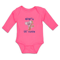 Long Sleeve Bodysuit Baby Gigi's Lil' Cutie Koala Bear Animal Sitting Cotton - Cute Rascals