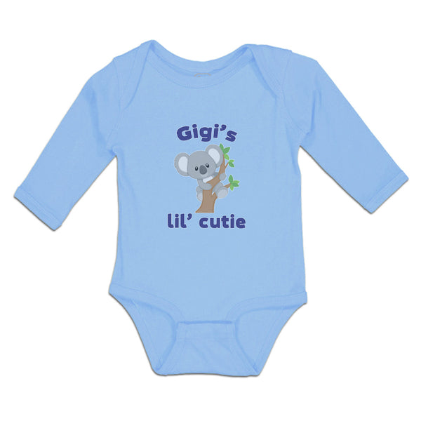 Long Sleeve Bodysuit Baby Gigi's Lil' Cutie Koala Bear Animal Sitting Cotton - Cute Rascals
