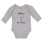 Long Sleeve Bodysuit Baby Gigi's Lil' Cutie Koala Bear Animal Sitting Cotton - Cute Rascals