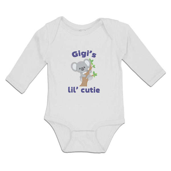 Long Sleeve Bodysuit Baby Gigi's Lil' Cutie Koala Bear Animal Sitting Cotton - Cute Rascals