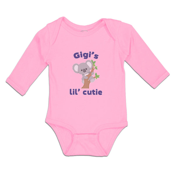 Long Sleeve Bodysuit Baby Gigi's Lil' Cutie Koala Bear Wood Branch Cotton - Cute Rascals