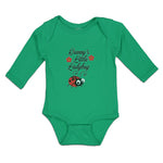 Long Sleeve Bodysuit Baby Cute Granny's Little Ladybug Insect with Flowers - Cute Rascals