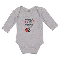 Long Sleeve Bodysuit Baby Cute Granny's Little Ladybug Insect with Flowers - Cute Rascals