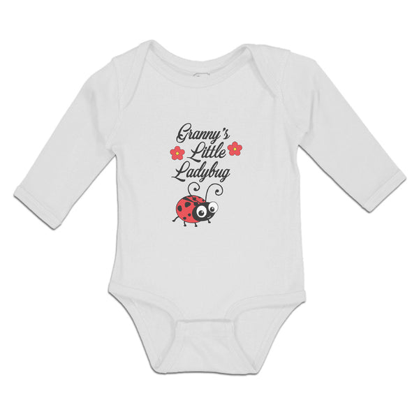 Long Sleeve Bodysuit Baby Cute Granny's Little Ladybug Insect with Flowers - Cute Rascals