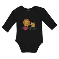 Long Sleeve Bodysuit Baby I Love My Tio Cute Funny Lions Sitting Cotton