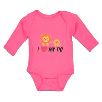 Long Sleeve Bodysuit Baby I Love My Tio Cute Funny Lions Sitting Cotton