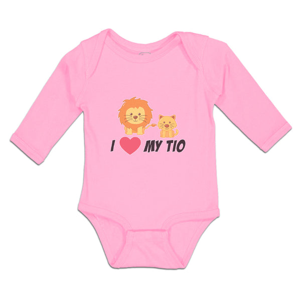 Long Sleeve Bodysuit Baby I Love My Tio Cute Funny Lions Sitting Cotton