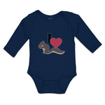 Long Sleeve Bodysuit Baby I Love Cute Squirrel Eating Acorn Wild Animal Cotton