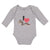 Long Sleeve Bodysuit Baby I Love Cute Squirrel Eating Acorn Wild Animal Cotton