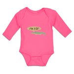 Long Sleeve Bodysuit Baby Green Animated Crocodile I'M 1 2! Age Cotton - Cute Rascals