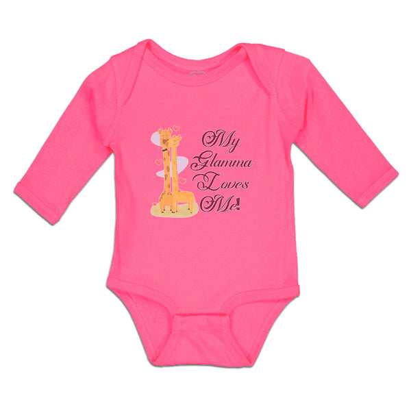 Long Sleeve Bodysuit Baby Glamma Loves Me! Cute Giraffes Hearts Cotton - Cute Rascals