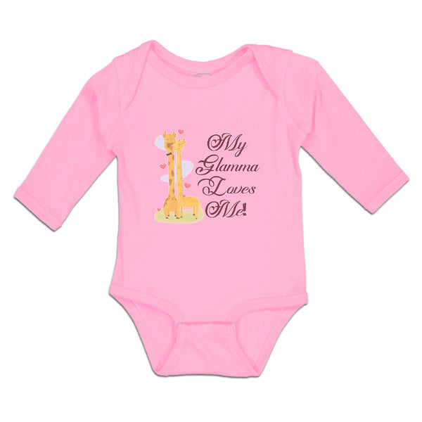 Long Sleeve Bodysuit Baby Glamma Loves Me! Cute Giraffes Hearts Cotton - Cute Rascals