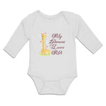 Long Sleeve Bodysuit Baby Glamma Loves Me! Cute Giraffes Hearts Cotton - Cute Rascals