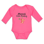 Long Sleeve Bodysuit Baby Nonna's Funny Monkey Hunging Tree Branch Cotton