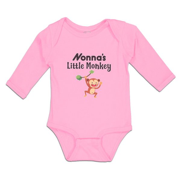 Long Sleeve Bodysuit Baby Nonna's Funny Monkey Hunging Tree Branch Cotton