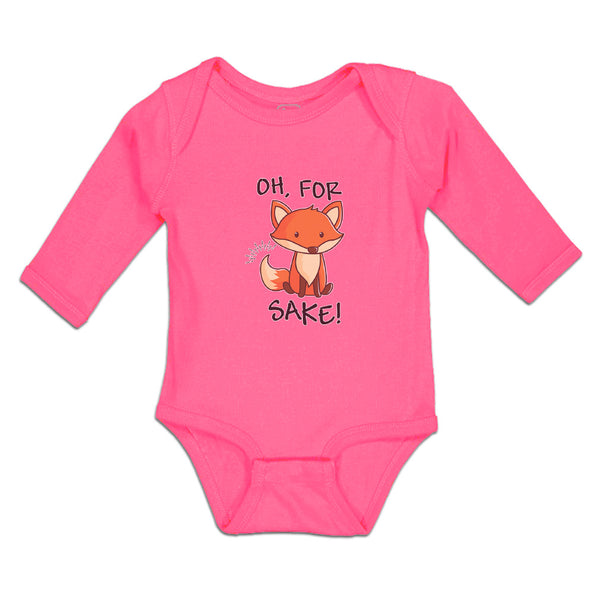 Long Sleeve Bodysuit Baby Oh, for Sake! Fox Sitting Silently and Watching Cotton