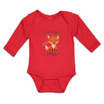 Long Sleeve Bodysuit Baby Oh, for Sake! Fox Sitting Silently and Watching Cotton