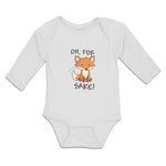 Long Sleeve Bodysuit Baby Oh, for Sake! Fox Sitting Silently and Watching Cotton