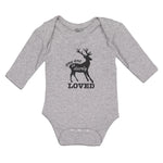 Long Sleeve Bodysuit Baby Deerly Loved Silhouette Deer View Mammal Cotton - Cute Rascals