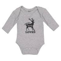 Long Sleeve Bodysuit Baby Deerly Loved Silhouette Deer View Mammal Cotton - Cute Rascals