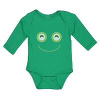 Long Sleeve Bodysuit Baby A Frog Smile Expression Funny Face Boy & Girl Clothes - Cute Rascals