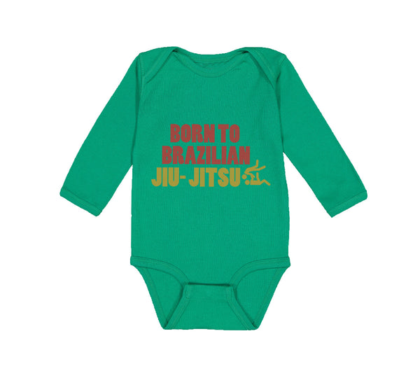 Long Sleeve Bodysuit Baby Born to Brazilian Jiu Jitsu Sport Martial Arts Cotton - Cute Rascals