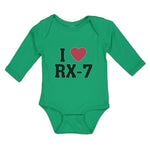 Long Sleeve Bodysuit Baby I Love Rx-7 with Heart Symbol Boy & Girl Clothes