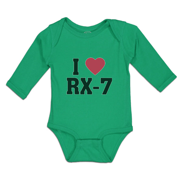 Long Sleeve Bodysuit Baby I Love Rx-7 with Heart Symbol Boy & Girl Clothes