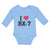 Long Sleeve Bodysuit Baby I Love Rx-7 with Heart Symbol Boy & Girl Clothes