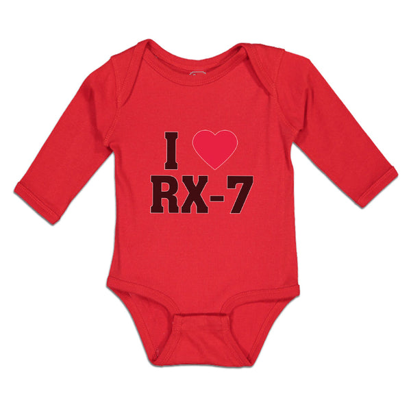 Long Sleeve Bodysuit Baby I Love Rx-7 with Heart Symbol Boy & Girl Clothes