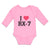 Long Sleeve Bodysuit Baby I Love Rx-7 with Heart Symbol Boy & Girl Clothes