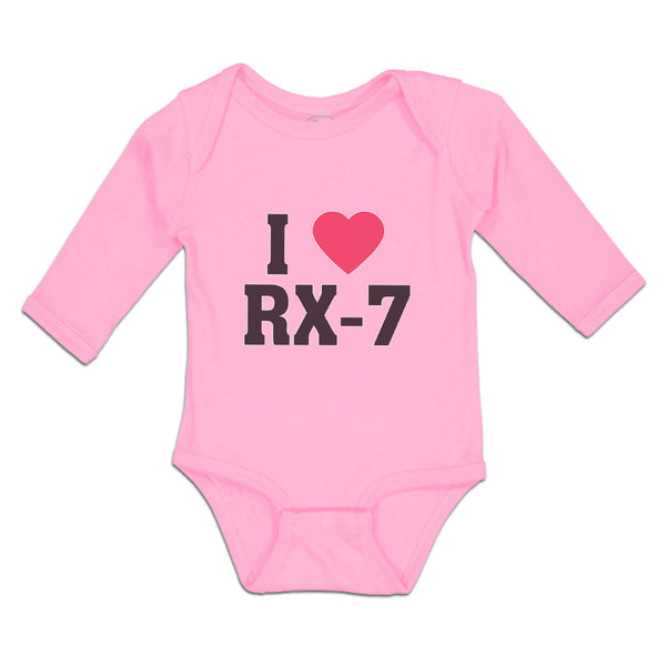 Long Sleeve Bodysuit Baby I Love Rx-7 with Heart Symbol Boy & Girl Clothes