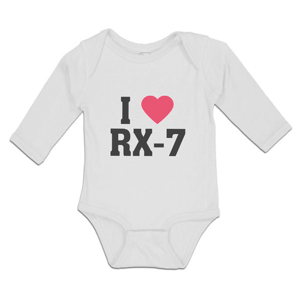 Long Sleeve Bodysuit Baby I Love Rx-7 with Heart Symbol Boy & Girl Clothes