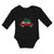 Long Sleeve Bodysuit Baby Red Car and Green Christmas Tree on Roof Cotton