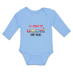 Long Sleeve Bodysuit Baby All Aboard The Love Children's Colourful Toy Train! - Cute Rascals