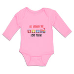 Long Sleeve Bodysuit Baby All Aboard The Love Children's Colourful Toy Train! - Cute Rascals