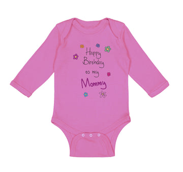 Long Sleeve Bodysuit Baby Flowers Happy Birthday to Mommy Boy & Girl Clothes