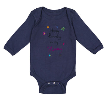 Long Sleeve Bodysuit Baby Flowers Happy Birthday to Mommy Boy & Girl Clothes