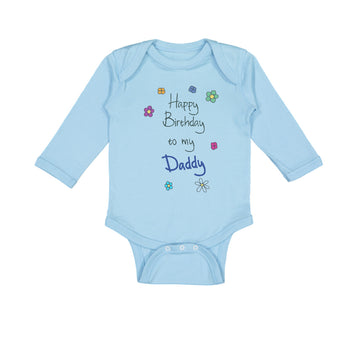 Long Sleeve Bodysuit Baby Flowers Happy Birthday to Daddy Father Dad Cotton