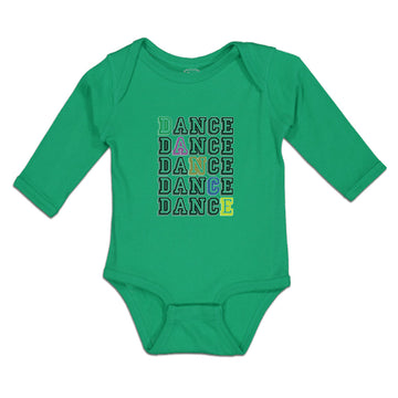 Long Sleeve Bodysuit Baby Dance Typography Word Boy & Girl Clothes Cotton