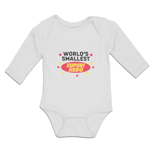 Long Sleeve Bodysuit Baby World's Smallest Super! Hero and Mini Stars Cotton