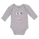 Long Sleeve Bodysuit Baby Funny Cartoon Animal Face with Smile Cotton - Cute Rascals