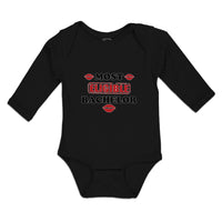 Long Sleeve Bodysuit Baby Most Eligible Bachelor with Lipstick Kiss Cotton