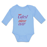 Long Sleeve Bodysuit Baby Cutest Niece Ever with Red Bow Boy & Girl Clothes - Cute Rascals