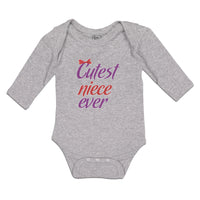 Long Sleeve Bodysuit Baby Cutest Niece Ever with Red Bow Boy & Girl Clothes - Cute Rascals